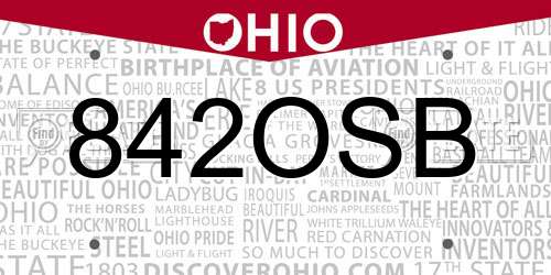 842OSB Ohio License Plate