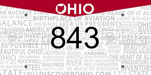 843 Ohio License Plate