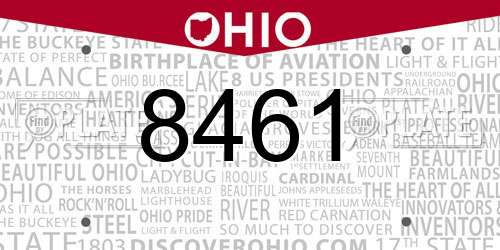8461 Ohio License Plate