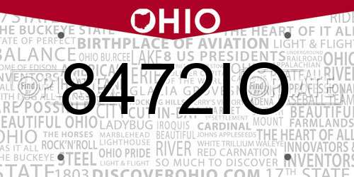 8472IO Ohio License Plate