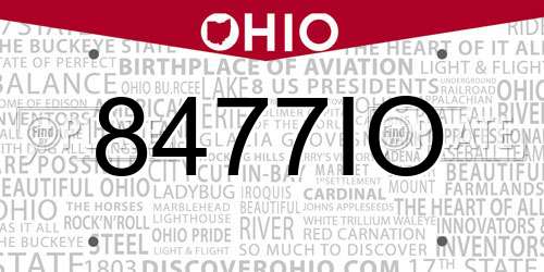 8477IO Ohio License Plate