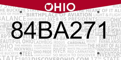 84BA271 Ohio License Plate