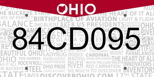 84CD095 Ohio License Plate