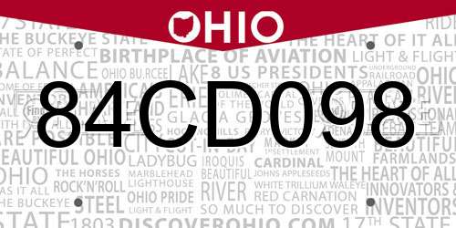 84CD098 Ohio License Plate