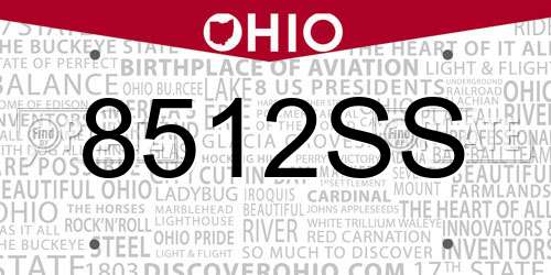 8512SS Ohio License Plate