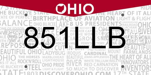 851LLB Ohio License Plate