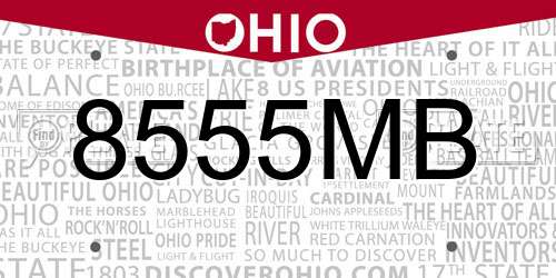 8555MB Ohio License Plate