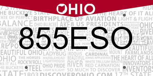 855ESO Ohio License Plate