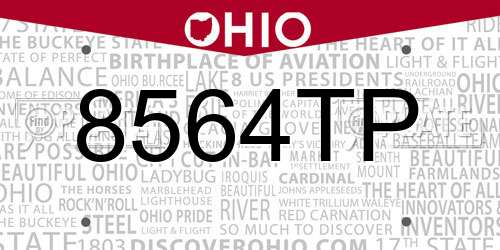 8564TP Ohio License Plate