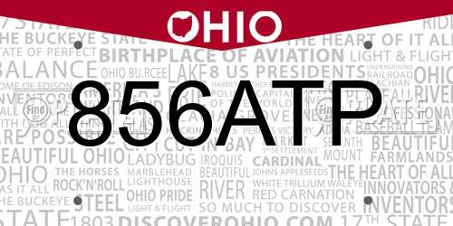 856ATP Ohio License Plate