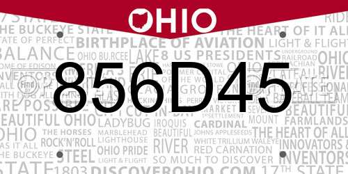 856D45 Ohio License Plate