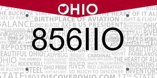 856IIO Ohio License Plate