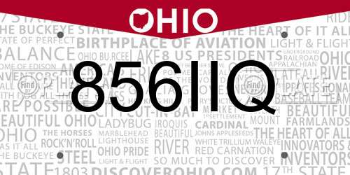 856IIQ Ohio License Plate