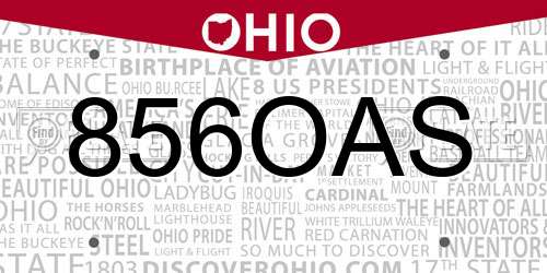 856OAS Ohio License Plate