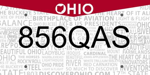 856QAS Ohio License Plate