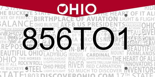 856TO1 Ohio License Plate