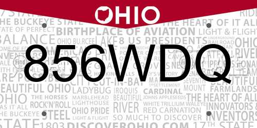 856WDQ Ohio License Plate