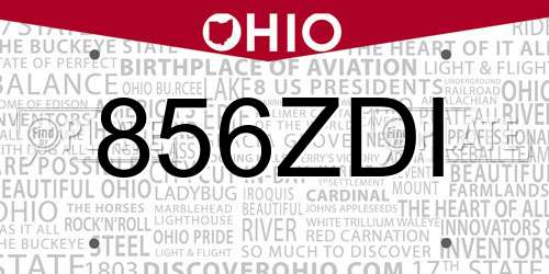 856ZDI Ohio License Plate
