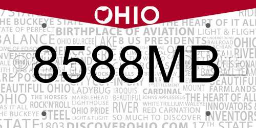 8588MB Ohio License Plate