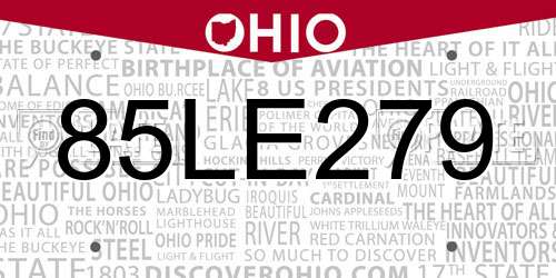 85LE279 Ohio License Plate
