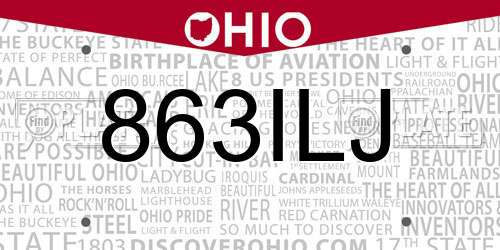 863ILJ Ohio License Plate