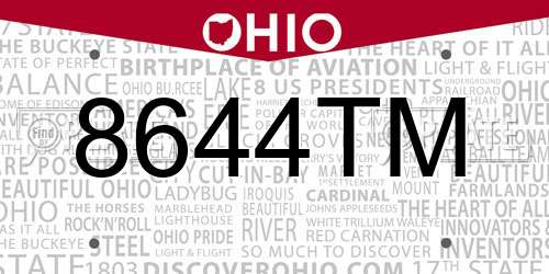8644TM Ohio License Plate