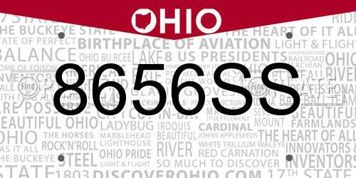 8656SS Ohio License Plate