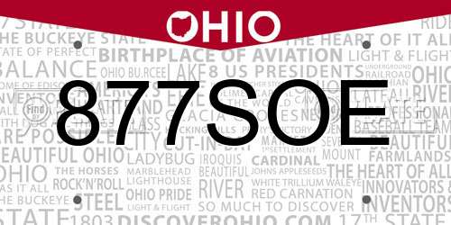877SOE Ohio License Plate