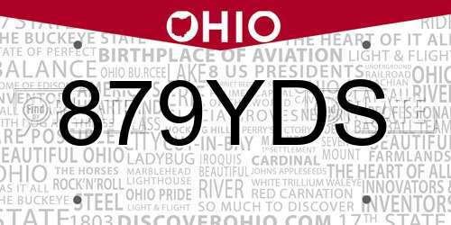 879YDS Ohio License Plate