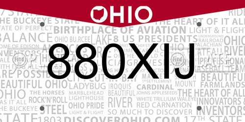 880XIJ Ohio License Plate
