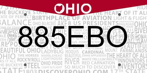 885EBO Ohio License Plate