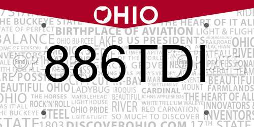 886TDI Ohio License Plate