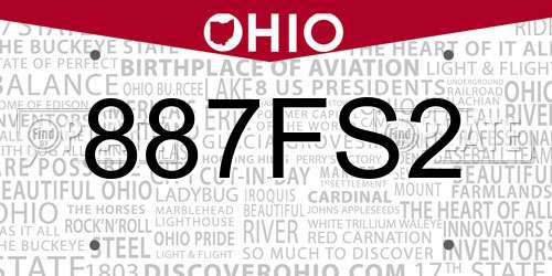 887FS2 Ohio License Plate