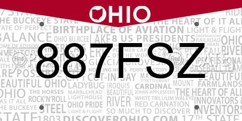 887FSZ Ohio License Plate