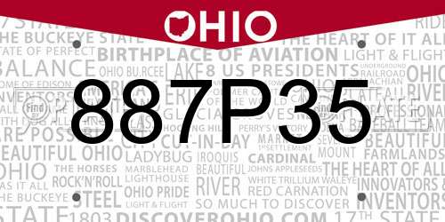 887P35 Ohio License Plate