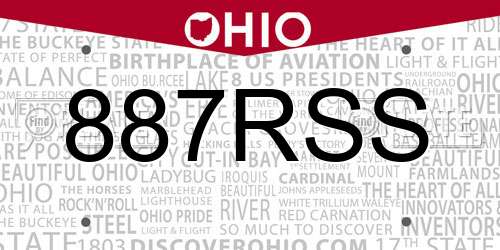 887RSS Ohio License Plate