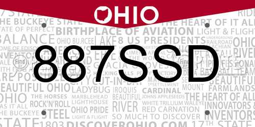 887SSD Ohio License Plate