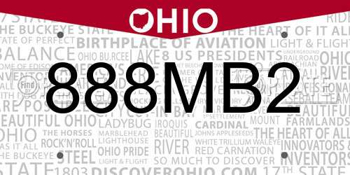 888MB2 Ohio License Plate