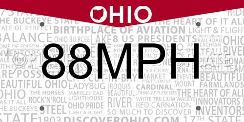 88MPH Ohio License Plate
