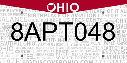 8APT048 Ohio License Plate