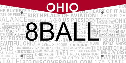 8BALL Ohio License Plate