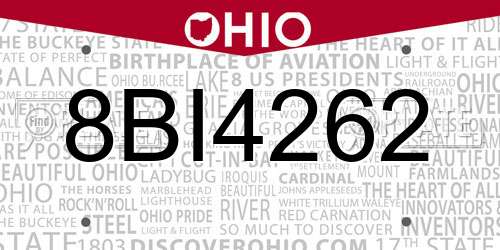 8BI4262 Ohio License Plate
