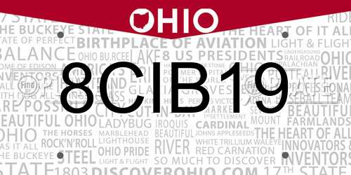 8CIB19 Ohio License Plate