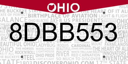 8DBB553 Ohio License Plate