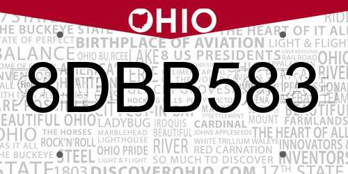 8DBB583 Ohio License Plate