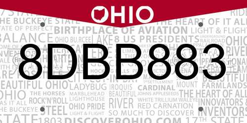8DBB883 Ohio License Plate