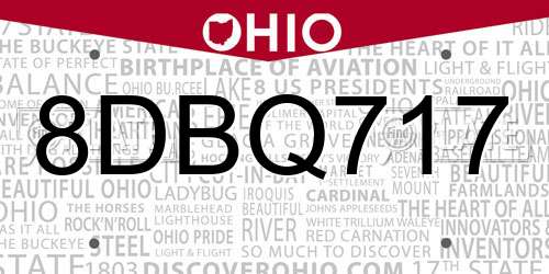 8DBQ717 Ohio License Plate