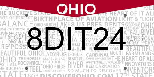 8DIT24 Ohio License Plate