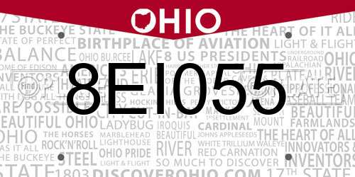 8EI055 Ohio License Plate