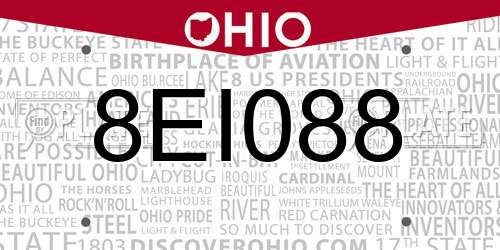 8EI088 Ohio License Plate